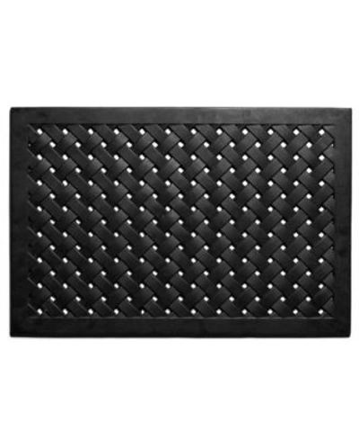 Home & More Home More Hampton Weave Rubber Doormat Collection Bedding In Black