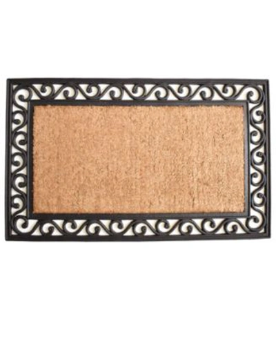 Home & More Home More Versailles Coir Rubber Doormat Collection Bedding In Natural/black