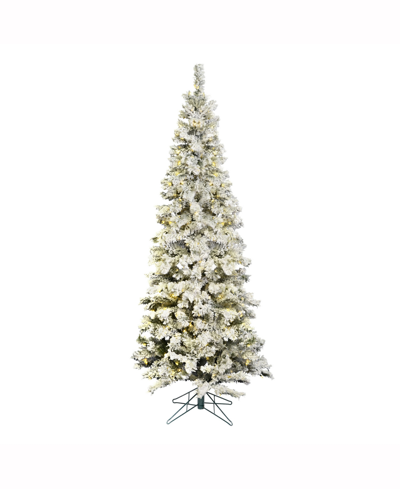 Vickerman 9.5 Ft Flocked Pacific Artificial Christmas Tree With 600 Warm White Led Lights