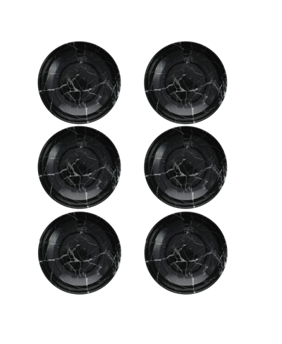 Fortessa Melamine Palace Onyx Coupe Round Bowls, Set Of 6 In Black