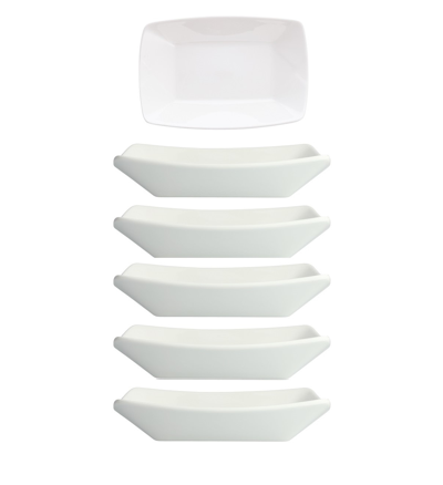 Fortessa Melamine Street Eats Boats, Set Of 6 In White