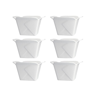 Fortessa Melamine Street Eats Take Out 6" Set/6 In White