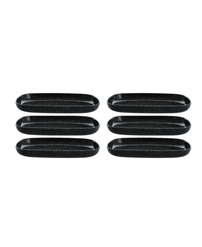 Fortessa Camp Charcoal Coupe Platter 11x7" Set/6