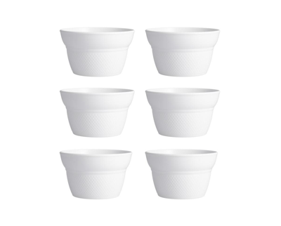 Fortessa Melamine Street Eats Waffle Cups, Set Of 6 In White