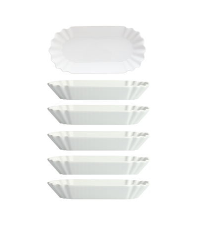Fortessa Melamine Street Eats Hot Dog Plates, Set Of 6 In White