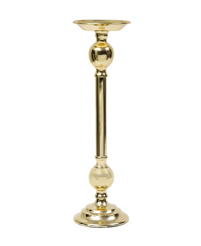 Classic Touch Medium Traditional Brass Candle Holder, 5" X 16.5" In Yellow
