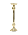 CLASSIC TOUCH SHORT TRADITIONAL BRASS CANDLE HOLDER, 5" X 14"