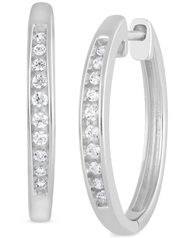 Forever Grown Diamonds Lab-created Diamond Small Hoop Earrings (1/4 Ct. T.w.) In Sterling Silver