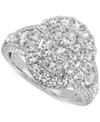 Macy's Diamond Oval Cluster Engagement Ring (2 Ct. T.w.) In 14k White Gold In White Gold
