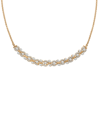 WRAPPED IN LOVE DIAMOND SWIRL CURVED BAR STATEMENT NECKLACE (1 CT. T.W.) IN 14K GOLD, 15-1/4" + 2" EXTENDER, CREATED