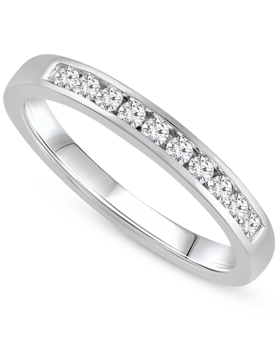 Forever Grown Diamonds Lab-created Diamond Channel-set Band (1/4 Ct. T.w.) In Sterling Silver