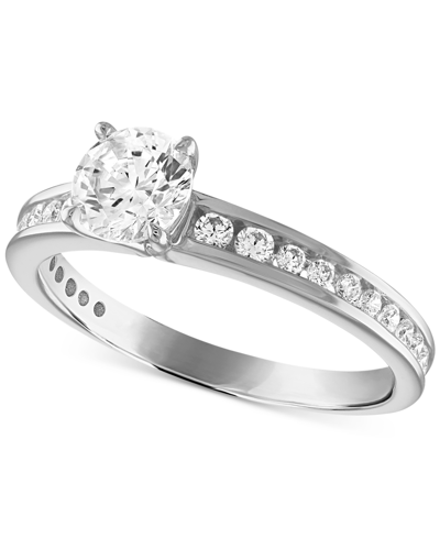 Alethea Certified Diamond Channel-set Engagement Ring (1 Ct. T.w.) In 14k White Gold Featuring Diamonds With