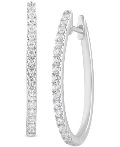 Forever Grown Diamonds Lab-created Diamond Medium Hoop Earrings (1/2 Ct. T.w.) In Sterling Silver