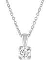 ALETHEA CERTIFIED DIAMOND 18" PENDANT NECKLACE (1/2 CT. T.W.) IN 14K WHITE GOLD FEATURING DIAMONDS WITH THE 