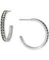 Giani Bernini Crystal Small Hoop Earrings In Sterling Silver, 1", Created For Macy's In Silver