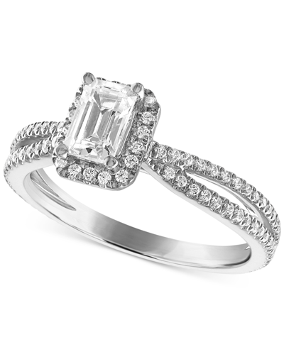 Alethea Certified Diamond Emerald-cut Engagement Ring (7/8 Ct. T.w.) In 14k White Gold Featuring Diamonds Wi