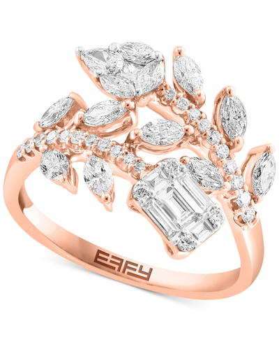 Effy Collection Effy Diamond Floral Ring (1 Ct. T.w.) In 14k Rose Gold