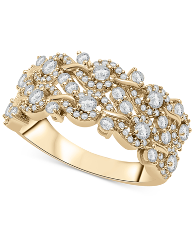 Wrapped In Love Diamond Swirl Cluster Statement Ring (1 Ct. T.w.) In 14k Gold, Created For Macy's In Yellow Gold