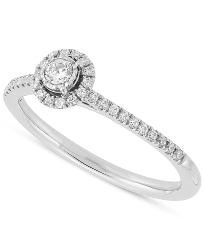 Forever Grown Diamonds Lab-created Diamond Halo Ring (1/4 Ct. T.w.) In Sterling Silver
