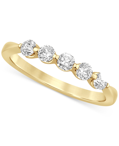 Macy's Diamond Five Stone Band (1/2 Ct. T.w.) In 14k White Or Yellow Gold