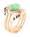 BARSE MISSION BRONZE AND GENUINE LIME TURQUOISE STACK RING
