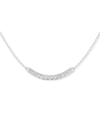 Forever Grown Diamonds Lab-created Diamond Curved Bar 18" Collar Necklace (1/2 Ct. T.w.) In Sterling Silver, 16 + 2" Extend In Sterling Silver