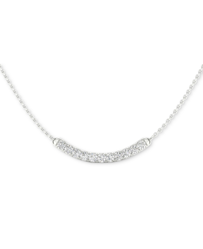 Forever Grown Diamonds Lab-created Diamond Curved Bar 18" Collar Necklace (1/2 Ct. T.w.) In Sterling Silver, 16 + 2" Extend