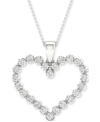 FOREVER GROWN DIAMONDS LAB-CREATED DIAMOND OPEN HEART 18" PENDANT NECKLACE (1/2 CT. T.W.) IN STERLING SILVER