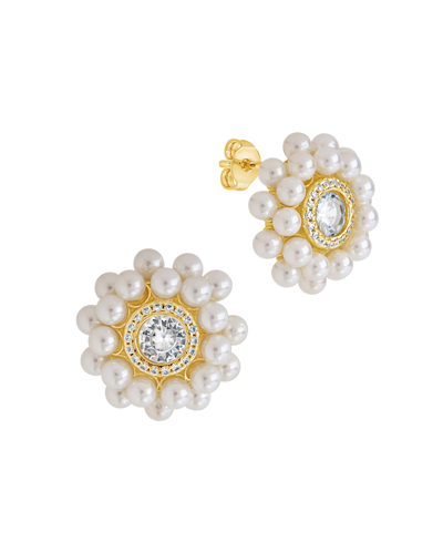 Sterling Forever Betty Stud Earrings In Gold-plated
