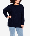 AVENUE PLUS SIZE SERENDIPITY CABLE KNIT SWEATER