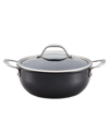 ANOLON X HYBRID NONSTICK ALUMINUM NONSTICK CASSEROLE PAN WITH LID, 4-QUART, SUPER DARK GRAY