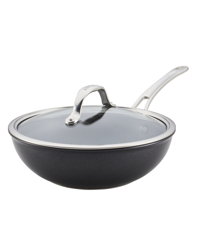 Anolon X Hybrid Nonstick Induction Saucepan With Lid, 3-quart, Super Dark Gray