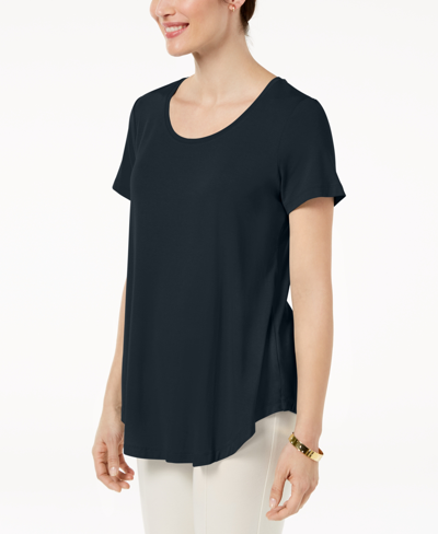 JM COLLECTION WOMEN'S SCOOP-NECK SHORT SLEEVE TOP, CREATED FOR MACY'S