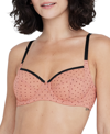 Skarlett Blue Women's Spellbound Full Coverage Underwire Bra 336212 In Rose Dawn/black Polka Dot Print