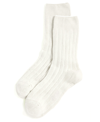 Stems Ribbed Lux Cashmere Socks In Ivory