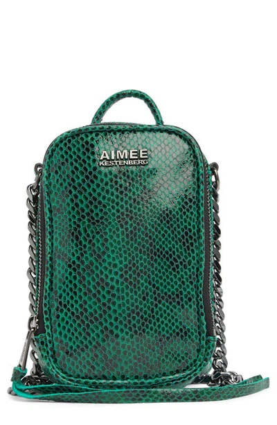 Aimee Kestenberg Chelsea Crossbody Bag In Emerald Snake