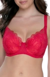 Felina Tempting Floral Lace Contour Bra In Tango Red