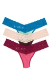 Hanky Panky Low Rise Lace Thong In Hicr/pcha