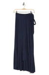 Go Couture Wrap Midi Skirt In Navy