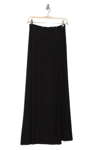 Go Couture One Slit Ruffle Maxi Skirt In Black