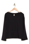 Go Couture Spring Crewneck Sweater In Black