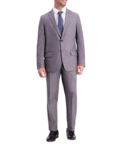 Haggar Mens Slim Fit Textured Weave Suit Separates In Grey