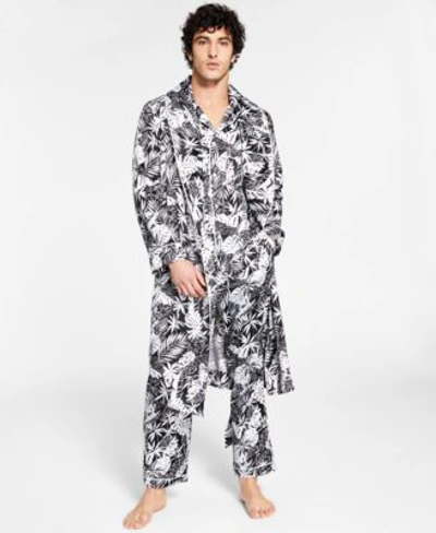Inc International Concepts Mens Satin Pajamas Robe Set Created For Macys In Palm Print