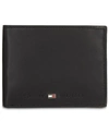 Tommy Hilfiger Men's Brax Leather Rfid Traveler Wallet In Black