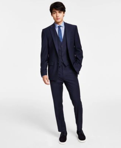 Calvin Klein Mens Infinite Stretch Solid Slim Fit Suit Separates In Black