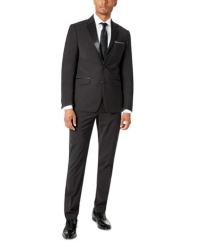 Calvin Klein Mens Skinny Fit Wool Tuxedo In Black