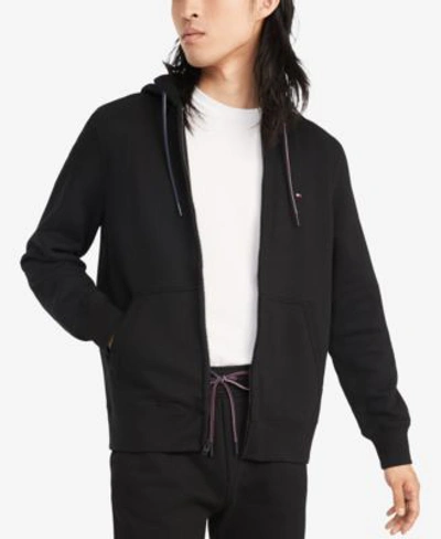Tommy Hilfiger Soft Shell Fleece Active Hoodie In Black
