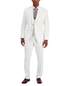 TAYION COLLECTION MENS CLASSIC FIT LINEN VESTED SUIT SEPARATES