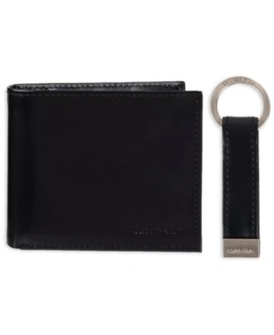 Calvin Klein Mens Leather Rfid Wallet Collection In Black