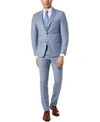 Calvin Klein Mens Skinny Fit Infinite Stretch Solid Vested Suit Separates In Blue Plaid